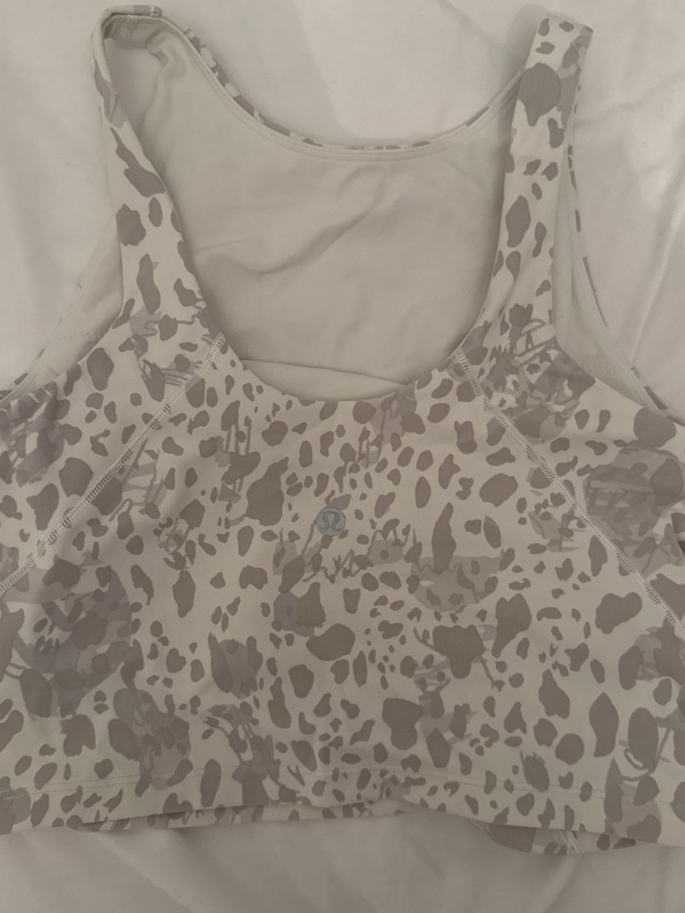 lululemon athletica Beige and Taupe Leopard Print Crop Top